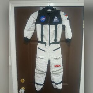 NASA White and Black Space Suit Costume Astronaut Kids SZ mediun Age 7-10